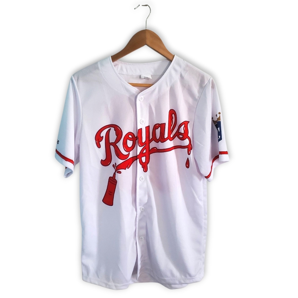 Kansas City Royals Hot Dog Derby Baseball Jersey, Size M